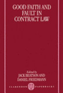 Good faith and fault in contract law
