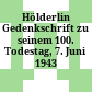 Hölderlin : Gedenkschrift zu seinem 100. Todestag, 7. Juni 1943