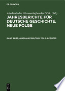 Jahresberichte für deutsche Geschichte. Neue Folge.