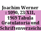 Joachim Werner : 1090, 23/XII, 1969 : Tabula Gratulatoria und Schriftenverzeichnis