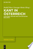 Kant in Österreich : : Alois Riehl und der Weg zum kritischen Realismus /