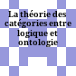 La théorie des catégories : entre logique et ontologie