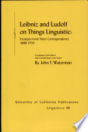 Leibniz and Ludolf on things linguistic : excerpts from their correspondence (1688 - 1703)