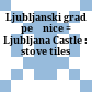 Ljubljanski grad : pečnice = Ljubljana Castle : stove tiles