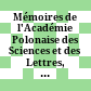 Mémoires de l'Académie Polonaise des Sciences et des Lettres, Classe des Sciences Mathématique et Naturelles