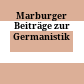 Marburger Beiträge zur Germanistik