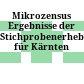 Mikrozensus : Ergebnisse der Stichprobenerhebungen für Kärnten