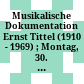 Musikalische Dokumentation Ernst Tittel : (1910 - 1969) ; Montag, 30. Mai 1994 ; Konzert, Vortrag, Ausstellung ; Hoboken-Saal der Musiksammlung der Österreichischen Nationalbibliothek