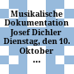 Musikalische Dokumentation Josef Dichler : Dienstag, den 10. Oktober 1989 ; Konzert - Ausstellung ; Hoboken-Saal der Musiksammlung der Österreichischen Nationalbibliothek