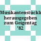 Musikantenstückln : herausgegeben zum Geigentag '82