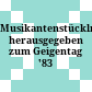 Musikantenstückln : herausgegeben zum Geigentag '83