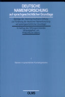 Namen in sprachlichen Kontaktgebieten : Jahrespreise 2000, 2001, 2003 der "Henning-Kaufmann-Stiftung zur Förderung der deutschen Namenforschung auf sprachgeschichtlicher Grundlage"