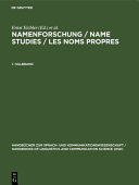 Namenforschung : ein internationales Handbuch zur Onomastik