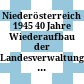Niederösterreich 1945 : 40 Jahre Wiederaufbau der Landesverwaltung ; Ausstellung der NÖ Landesbibliothek ; 16. April - 14. Juni 1985, 1010 Wien