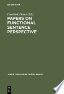 Papers on functional sentence perspective /