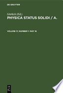 Physica status solidi / A.