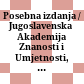 Posebna izdanja / Jugoslavenska Akademija Znanosti i Umjetnosti, Razred za Prirodne Znanosti