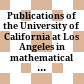 Publications of the University of California at Los Angeles in mathematical and physical sciences