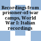 Recordings from prisoner-of-war camps, World War I: Italian recordings