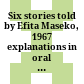 Six stories told by Efita Maseko, 1967 : explanations in oral literature and analytical psychology