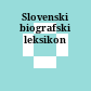 Slovenski biografski leksikon