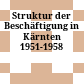 Struktur der Beschäftigung in Kärnten 1951-1958