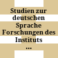 Studien zur deutschen Sprache : Forschungen des Instituts für Deutsche Sprache (IDS)