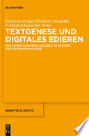 Textgenese und digitales Edieren : : Wolfgang Koeppens "Jugend" im Kontext der Editionsphilologie /