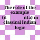 The role of the example (dṛṣṭānta) in classical Indian logic