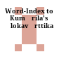 Word-Index to Kumārila's Ślokavārttika