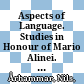 Aspects of Language. Studies in Honour of Mario Alinei. : Geolinguistics /