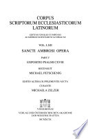 Sancti Ambrosii opera
