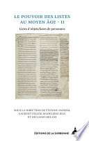 Le pouvoir des listes au Moyen Âge - II : Listes d’objets/listes de personnes