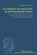 Das Problem des Absoluten in der Philosophie Hegels : Entwicklungsgeschichtliche und systematische Untersuchungen zur Hegelschen Metaphysik