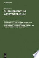 Supplementum Aristotelicum : : Editum consilio et auctoritate academiae litterarum regiae Borussicae.