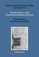 Renaissance- und Humanistenhandschriften.