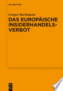 Das Europäische Insiderhandelsverbot /