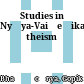 Studies in Nyāya-Vaiśeṣika theism