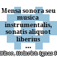 Mensa sonora seu musica instrumentalis, sonatis aliquot liberius sonantibus ad mensam (1680) : für 4 Streicher und Basso continuo