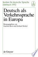 Deutsch Als Verkehrssprache in Europa.
