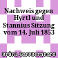 Nachweis gegen Hyrtl und Stannius : Sitzung vom 14. Juli 1853