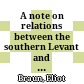 A note on relations between the southern Levant and Egypt during Early Dynasty 0
