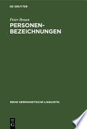 Personenbezeichnungen : : Der Mensch in der deutschen Sprache /