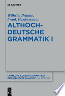 Althochdeutsche Grammatik I /