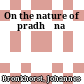 On the nature of pradhāna