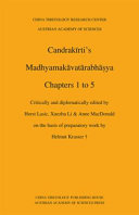 Candrakīrti's Madhyamakāvatārabhāṣya : chapters 1 to 5