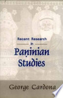 Recent research in Pāṇinian studies
