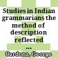 Studies in Indian grammarians : the method of description reflected in the Śivasūtras