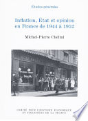 Inflation, Etat et opinion en France de 1944 à 1952 /