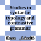 Studies in syntactic typology and contrastive grammar